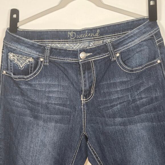 ND Weekend Embroidered Rhinestone Pocket Women's Jeans. Dark Blue. Size 16 - Picture 3 of 11